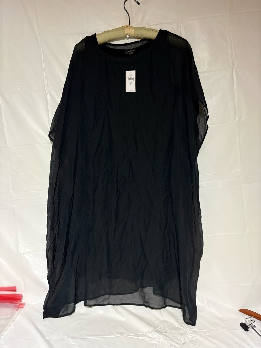 J. Jill Black Sheer Short-Sleeve Tunic